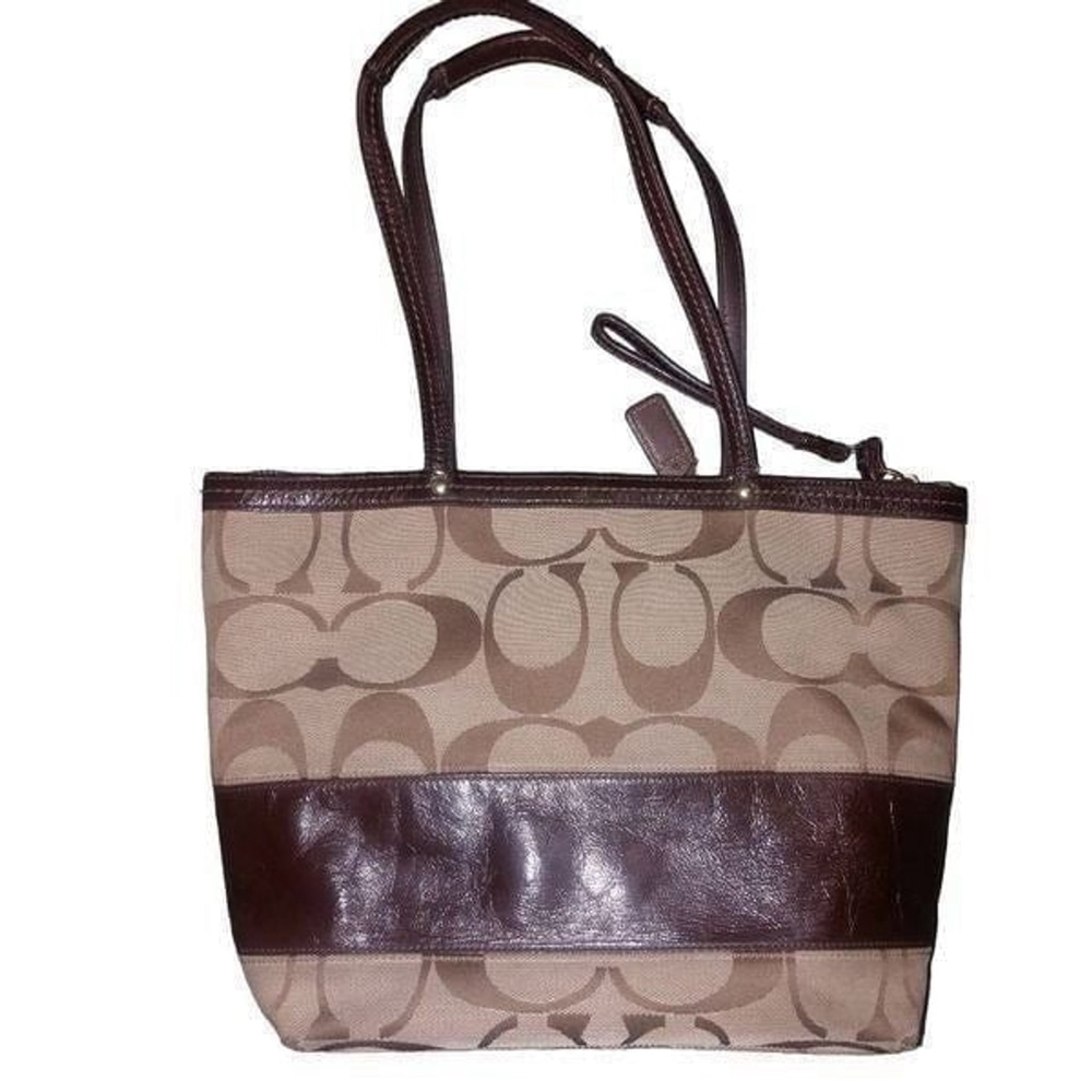 Coach Signature Logo Canvas Handbag